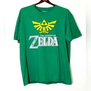 Legends Of Zelda T-Shirt Men’s XL Green‎ Nintendo Gamers Nostalgiacore